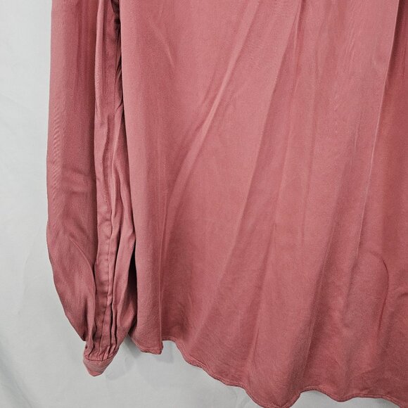 Chicos Womens Top Modal Long Sleeve Ruffle Blouse Size 2 Rose Pink Long Sleeve - Picture 11 of 13